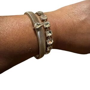 Guess Silver Tone Bracelet Set